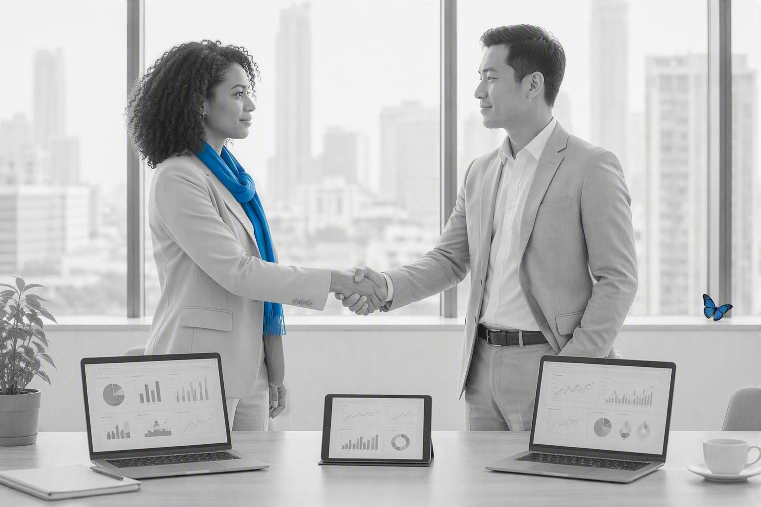 Shaking hands on an agreement